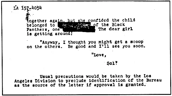 Exchange of information between FBI HQ and FBI Los Angelese, in plans to defame Jean Seberg.