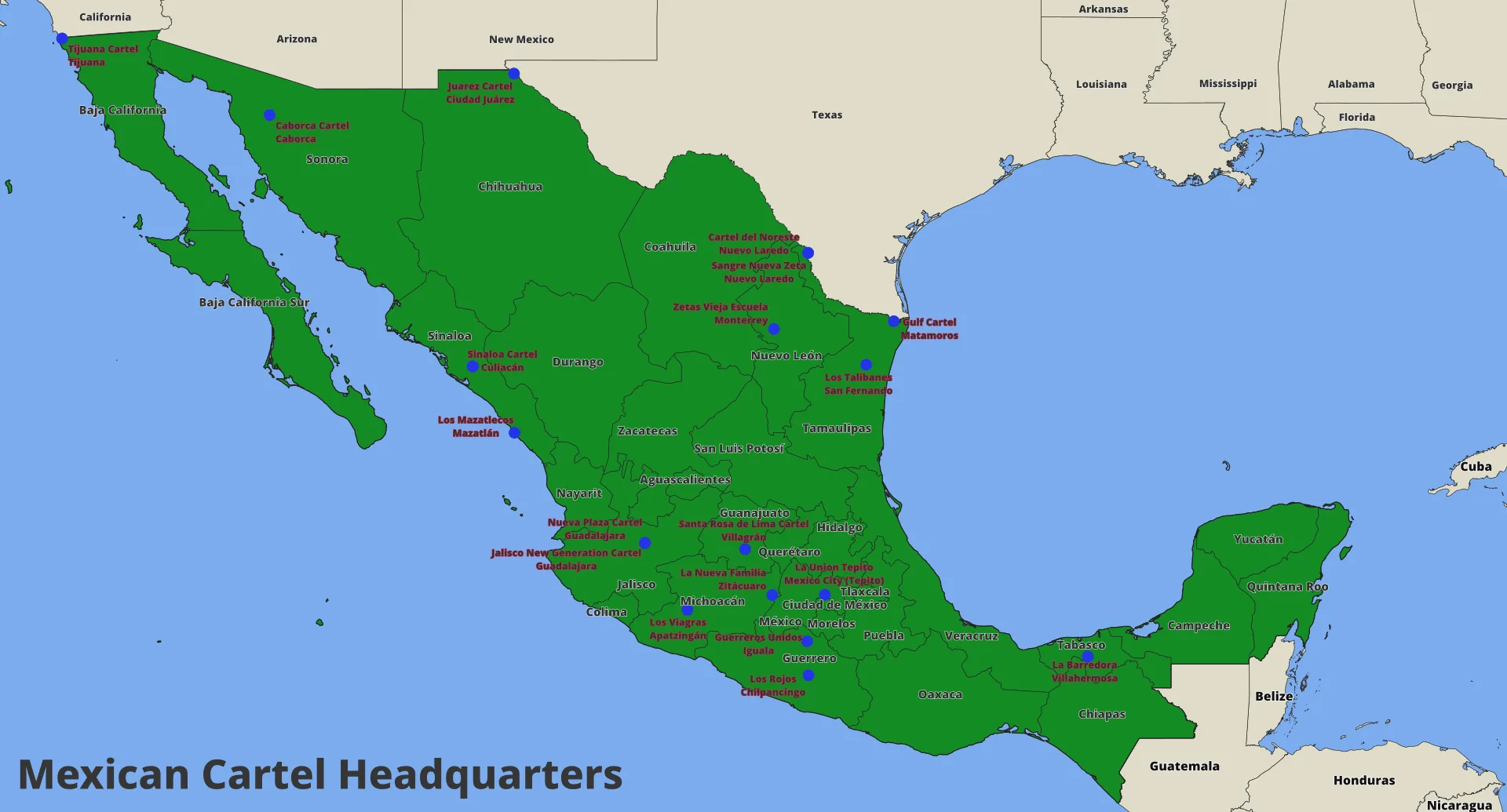 Mexican cartels — List of Mexican drug cartels