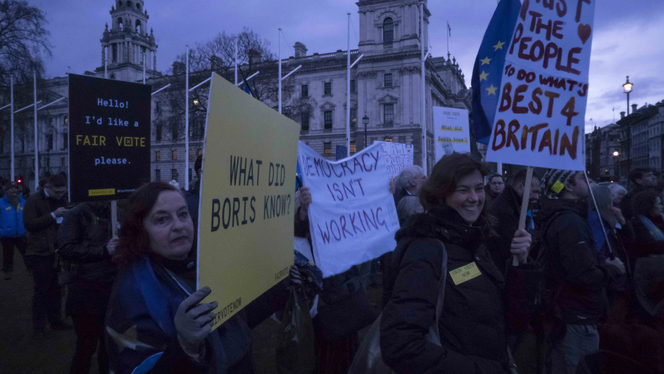 A protest following the Cambridge Analytics and Facebook data scandal with Christopher Wylie and Shahmir Sanni.