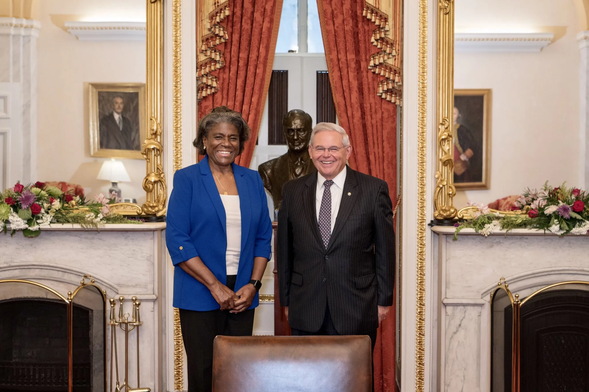 Good to meet w/ @USUN Amb @LindaT_G to discuss her work to regain US leverage & influence at the Security Council, where Russia & China have used their veto powers to stymie the Council’s work. I'm encouraged by our shared commitmen