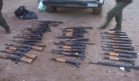 Weapons from the Phoenix ATF Operation Fast and Furious that were interdicted 20 Feb 2010 by Border Patrol agents and Tuscon ATF agents from a vehicle that was headed toward the Mexican Border within the Tohono O'odham Indian Reservation in