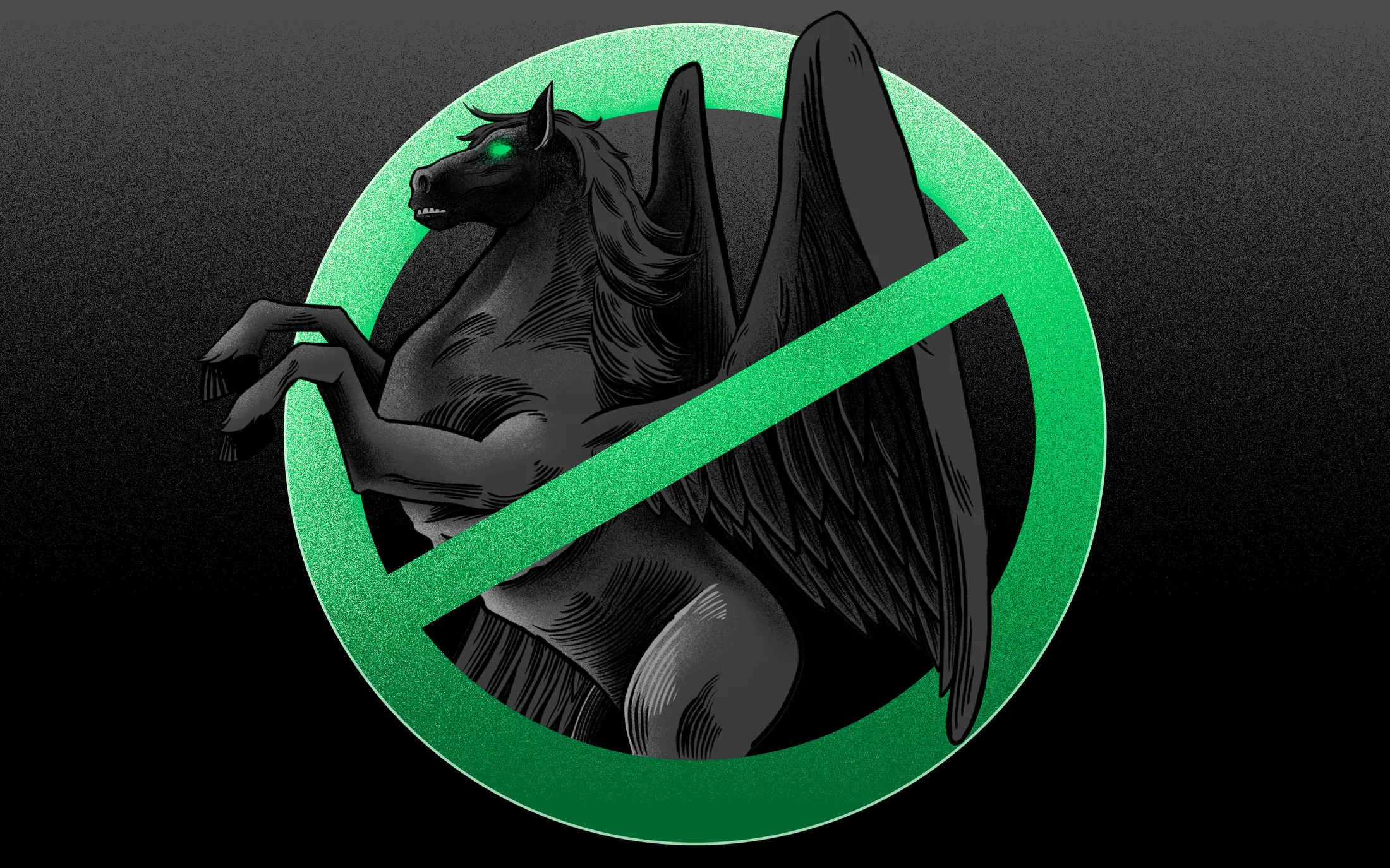 Illustration depicting the ban on the use of Pegasus spyware in Mexico. Illustration made for "México ya no podría importar tecnologías de vigilancia de empresas israelíes" post for Contenido libre blog of R3D: Red en defensa de los derecho