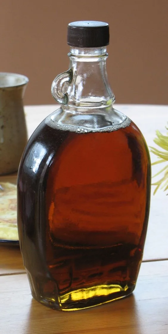 Bottle of maple syrup from Quebec, Canada.