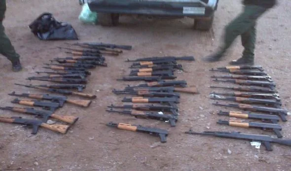 Weapons from the Phoenix ATF Operation Fast and Furious that were interdicted 20 Feb 2010 by Border Patrol agents and Tuscon ATF agents from a vehicle that was headed toward the Mexican Border within the Tohono O'odham Indian Reservation in