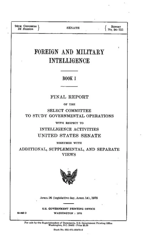 Church Committee — Committee investigating governmental abuses in the US intelligence community