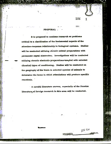 This is a page from the declassified documents of MKULTRA.
The documents were "provided by the Central Intelligence Agency under a subsequent Freedom of Information Act request in 1995."