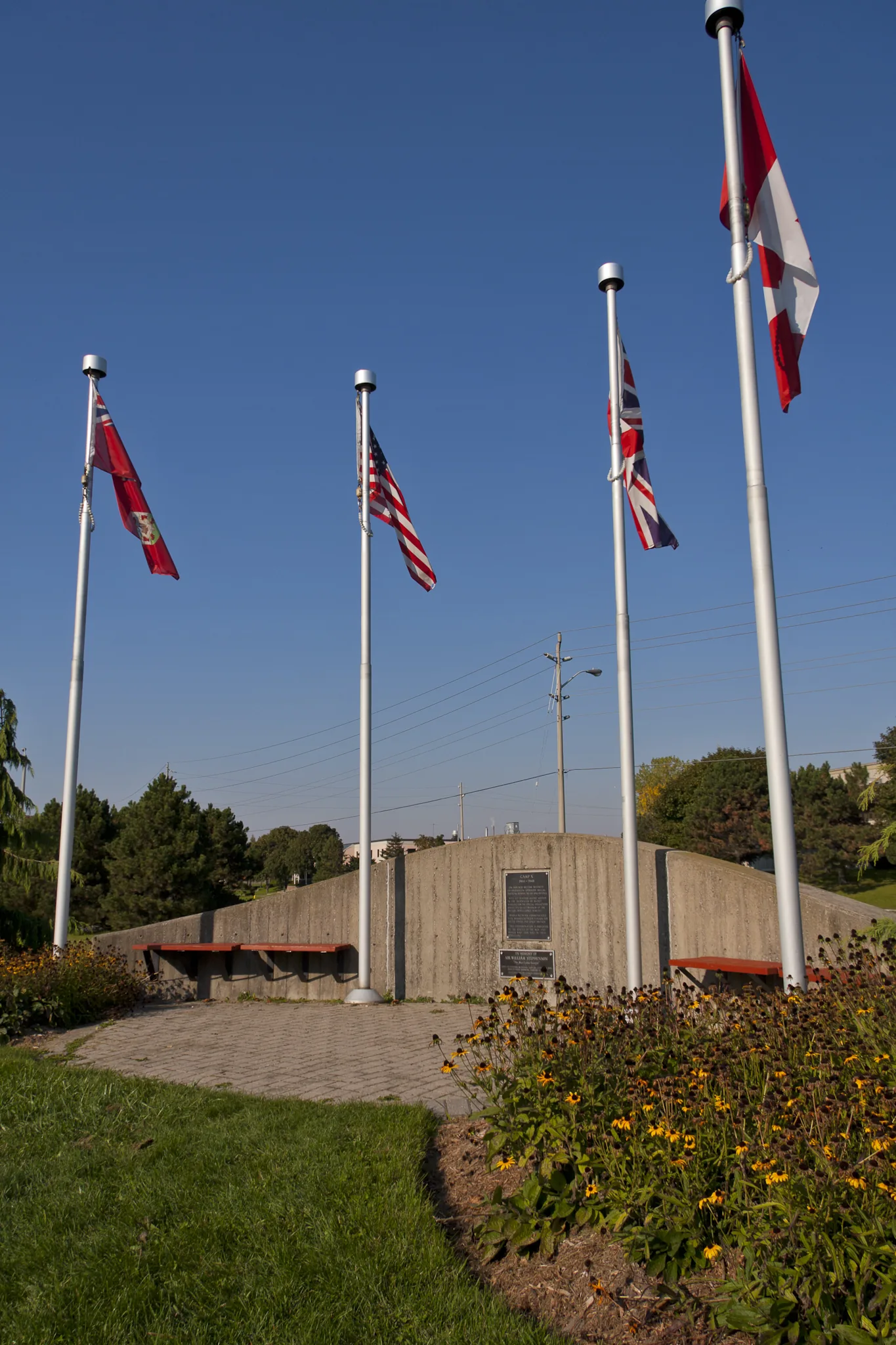 The monument at the site of Camp X. Photographed in the afternoon of Sunday, October 9, 2011.