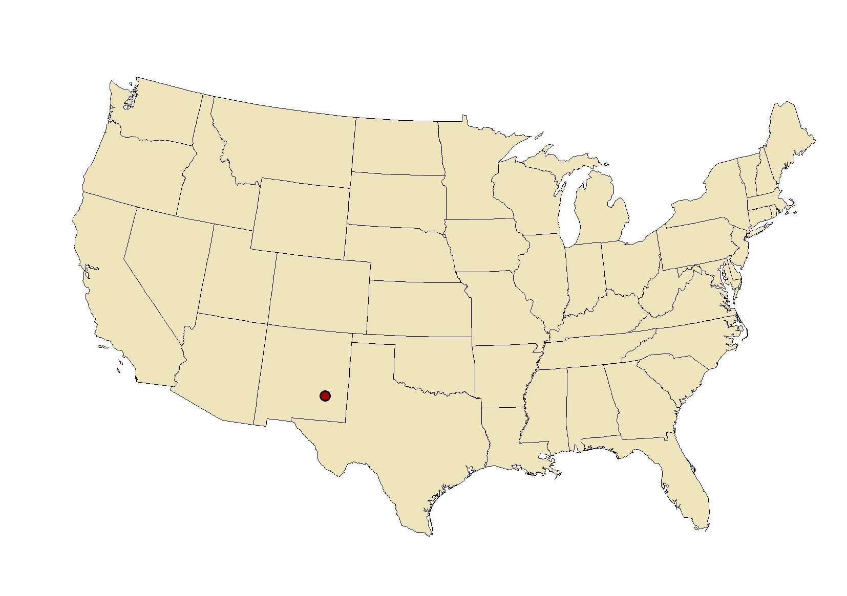 Location map of Roswell, New Mexico.