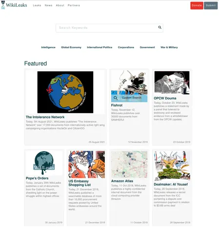 WikiLeaks — News leak publishing organisation