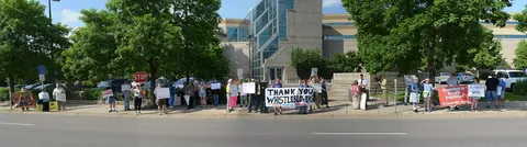 Minneapolis, Minnesota
June 18, 2013
About 40 people met outside Minnesota Senator Amy Klobuchar's office to protest National Security Agency NSA) surveillance programs. The existence of PRISM, a surveillance program run by the NSA since 20